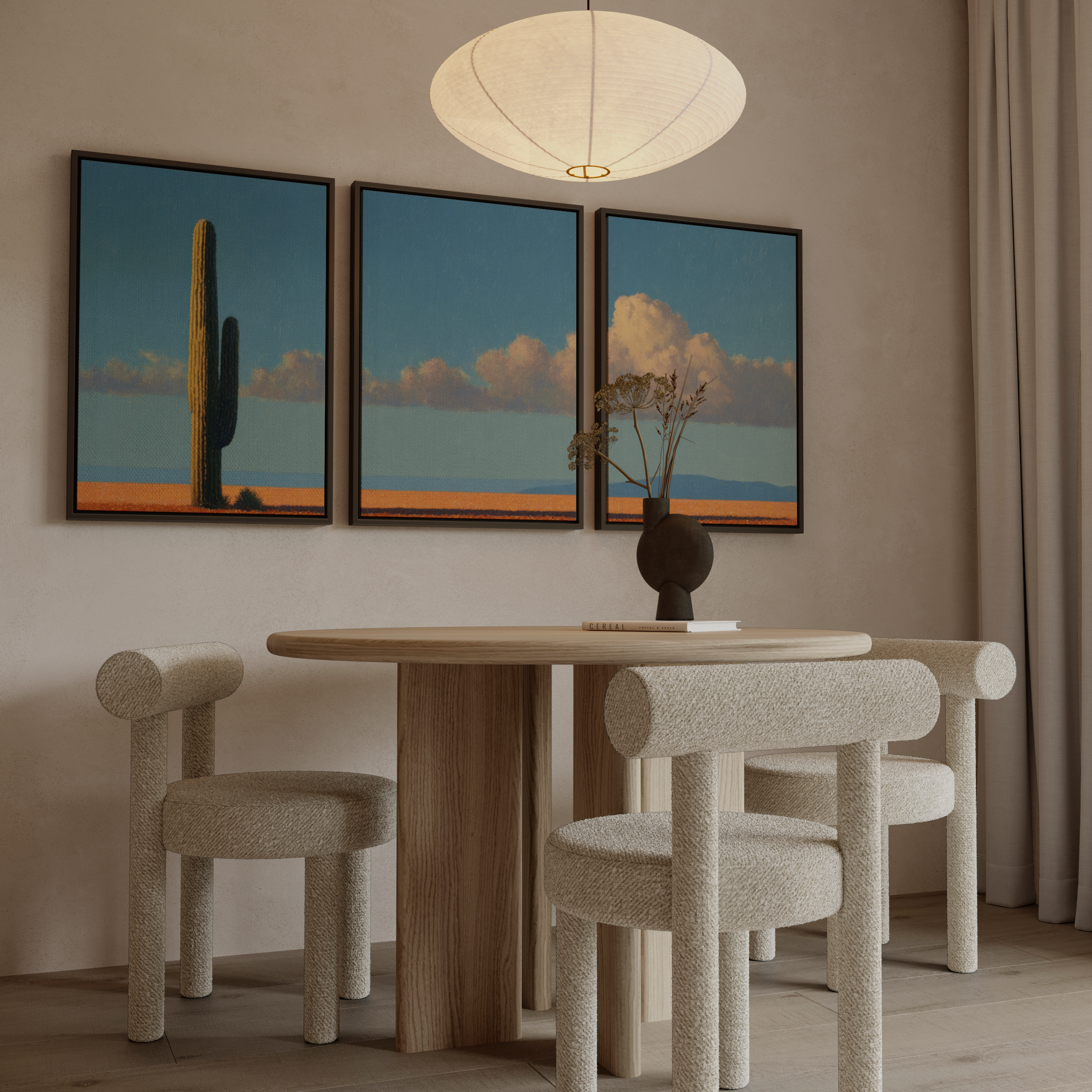 Cactus Sunset (Triple Canvas)