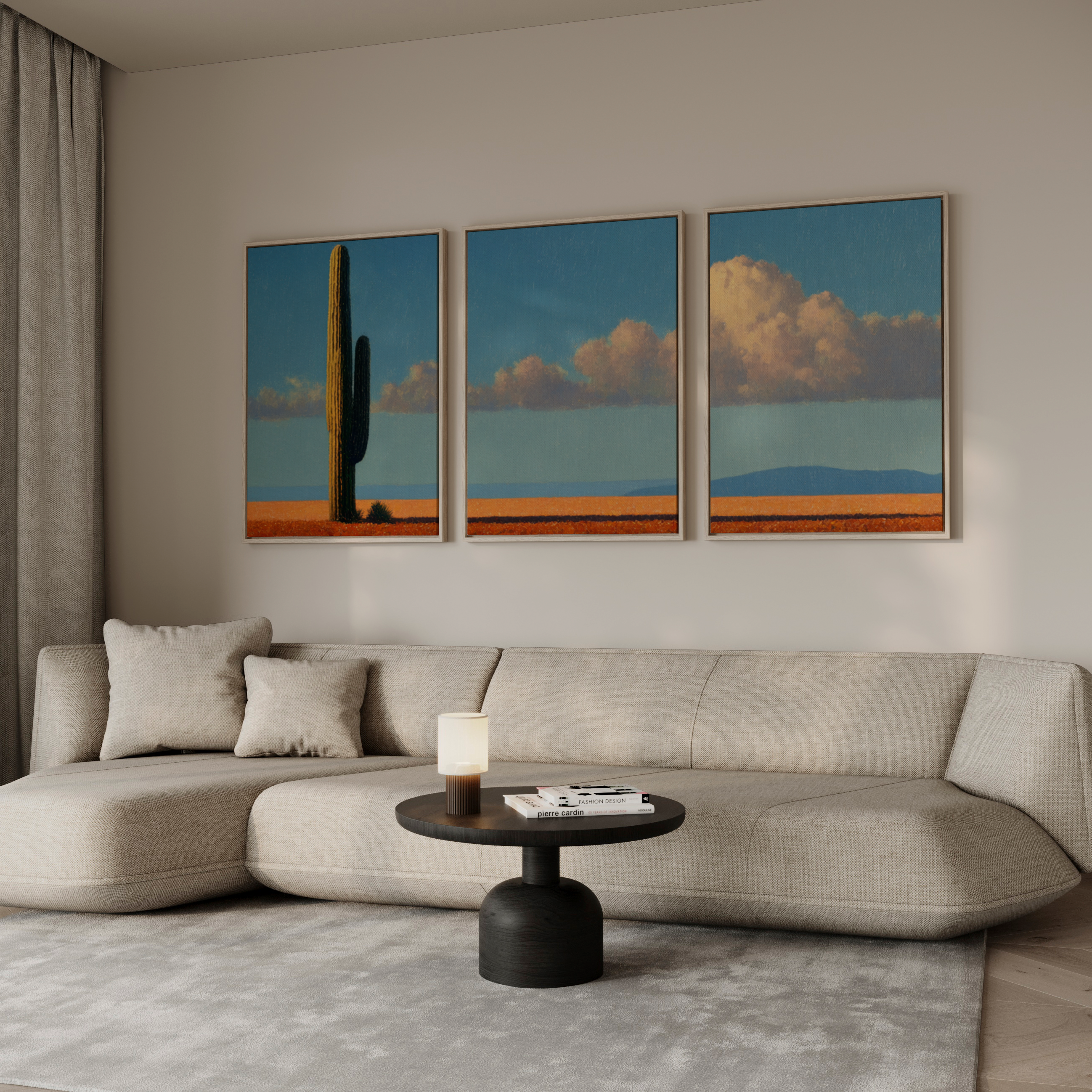 Cactus Sunset (Triple Canvas)