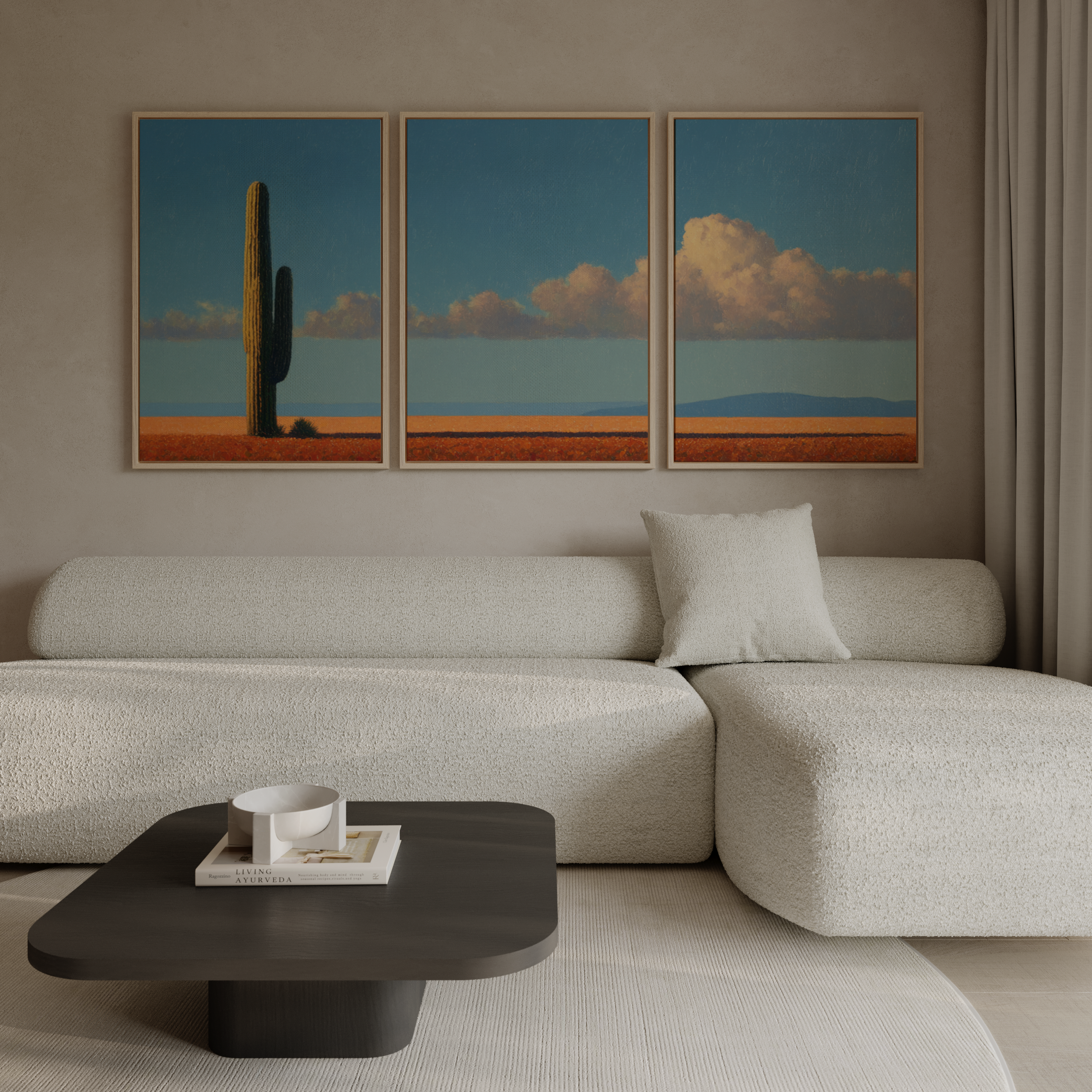 Cactus Sunset (Triple Canvas)