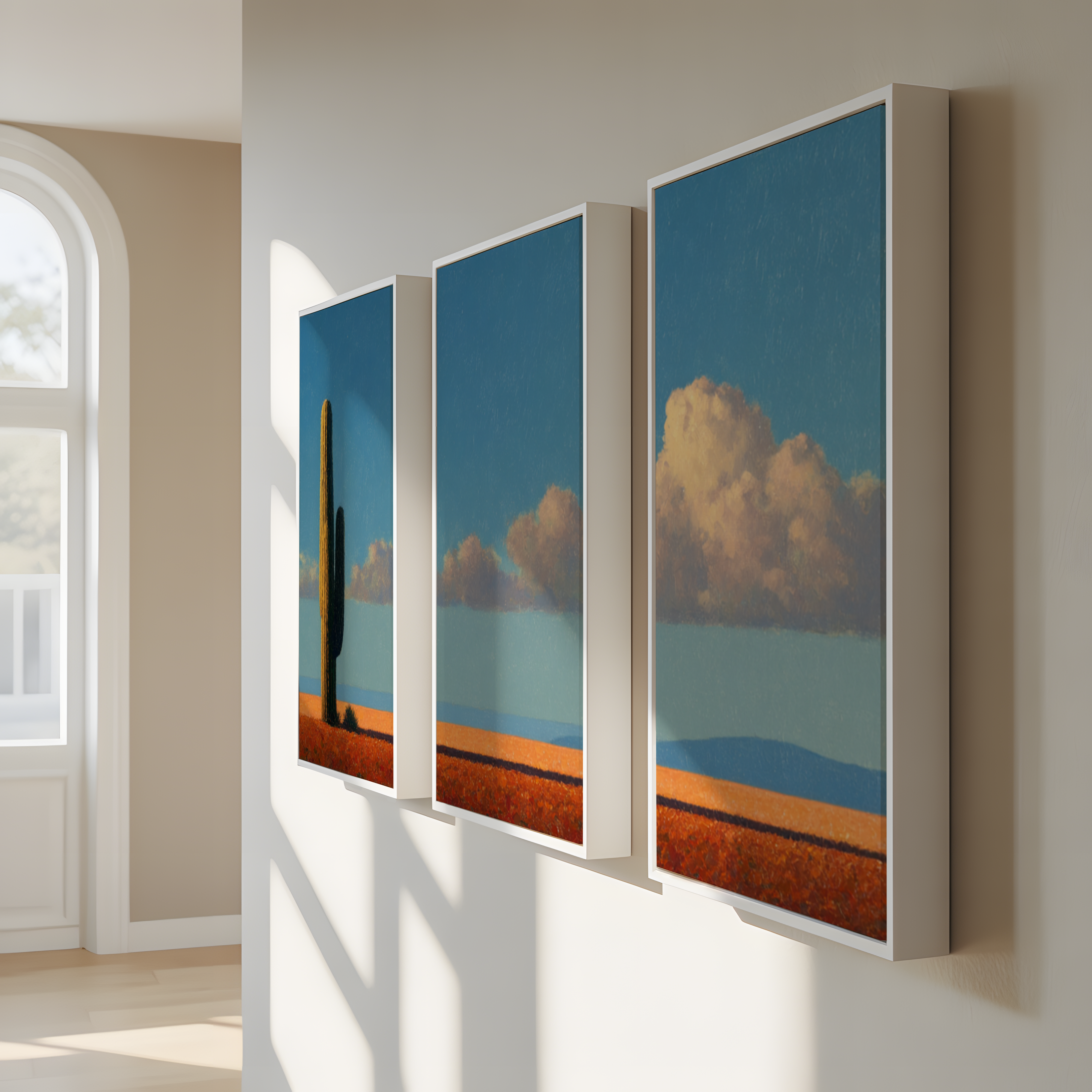 Cactus Sunset (Triple Canvas)
