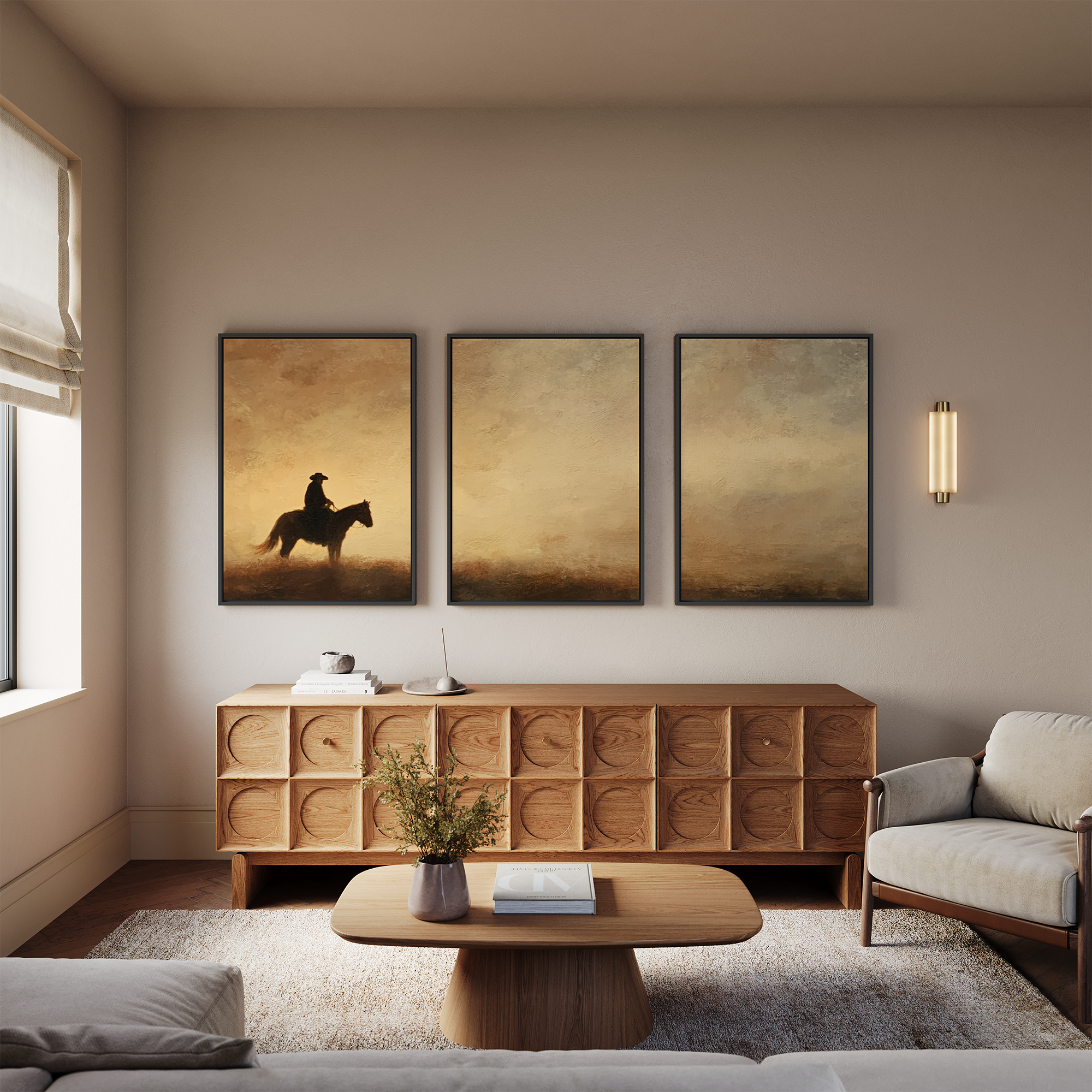 Evening Ride (Triple Canvas)